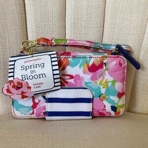 NWT Barnes & Noble Punctuate SPRING IN BLOOM phone case wallet wristlet floral